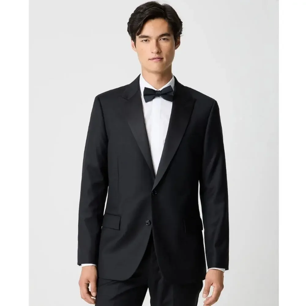 J.Crew Thompson Tuxedo Jacket 38R Black Wool Peak Lapel Formal Wedding Dance Tux